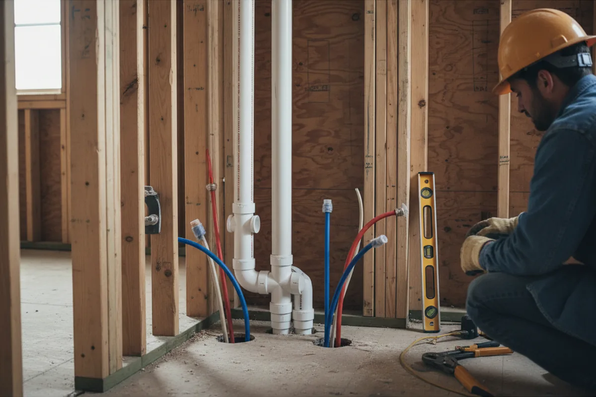 Drain and supply rough-in during Garbage Disposal Repair in Phoenix