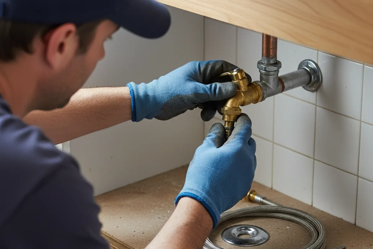 Shutoff valve and fitting work during Burst Pipe Repair in Phoenix